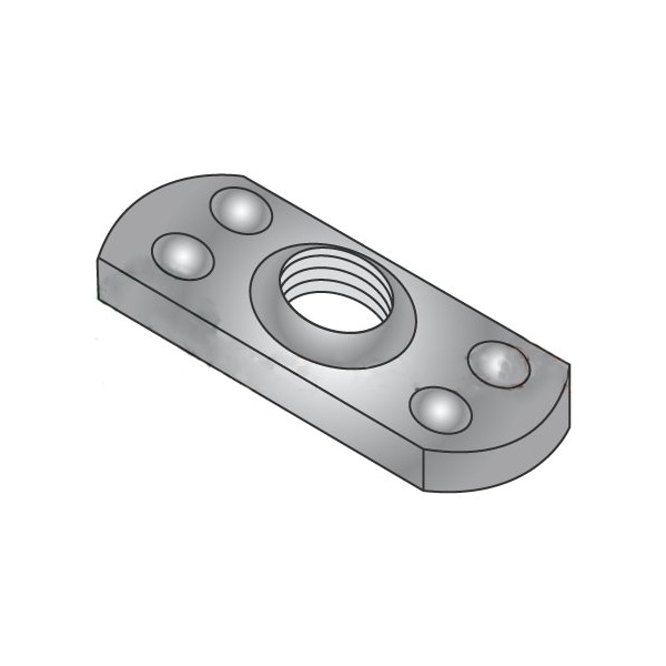 Newport Fasteners Tab Weld Nut, 3/8"-16, Steel, 0.655 in Wd, 0.999 in Lg, 0.130 in Ht, 1000 PK 331397 - main